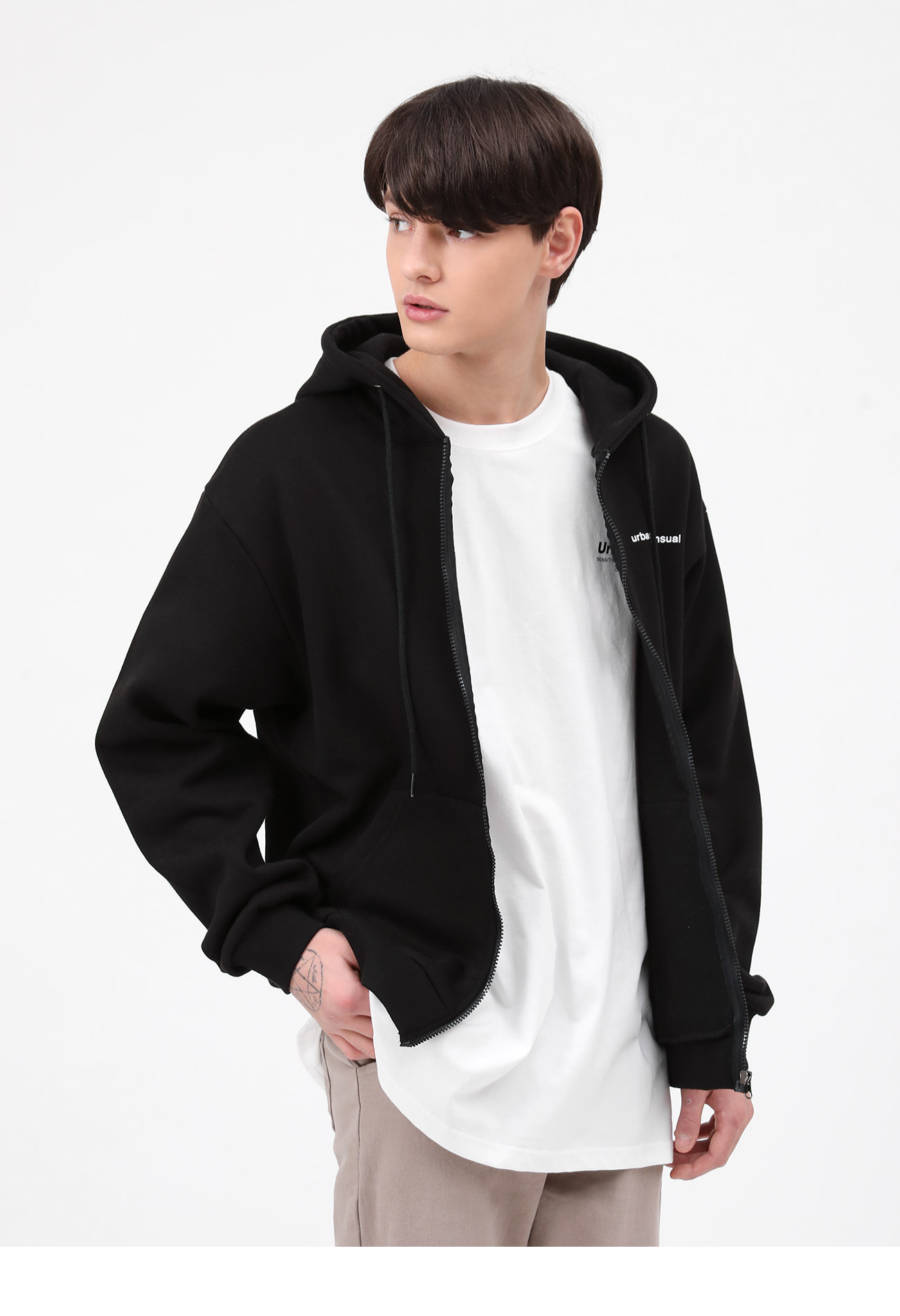(1+1)뉴 센슈얼 오버 후드 집업