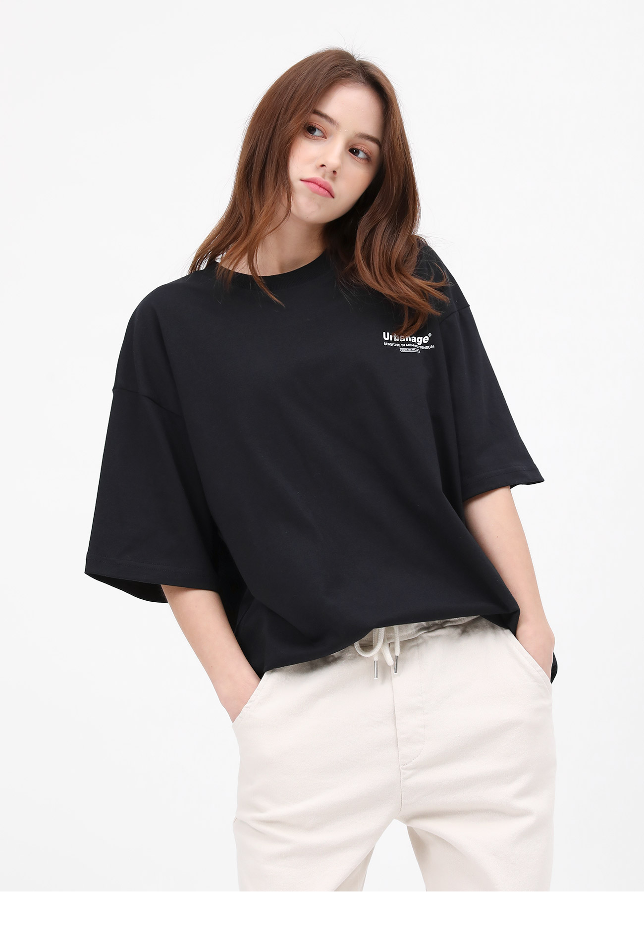 (1+1)컬러 센슈얼 오버 반팔