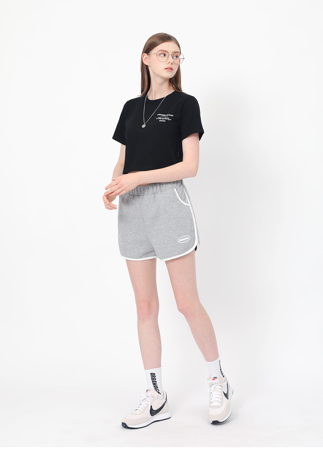(1+1) 배색라인 트레이닝 쇼츠